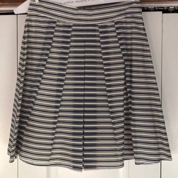 Jupe Plissée J.Crew - Taille 4 - Rayée Bleu Et Blanc - Longueur Genou - Occasion Bon état